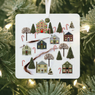 Personalized Christmas Holiday Gift Metal Ornament