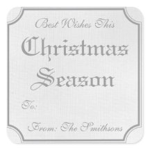 Personalized Christmas Holiday Gift Tag Stickers