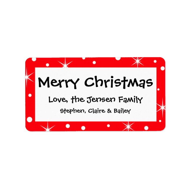 Personalized Christmas Holiday Gift Tag Stickers (Front)