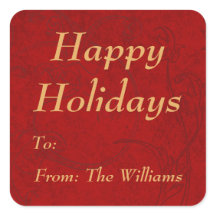Personalized Christmas Holiday Gift Tag Stickers