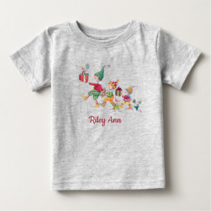Personalized Christmas Holiday Grey Baby T-Shirt