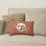 Personalized Christmas Holiday Joy Rust Photo Lumbar Pillow<br><div class="desc">This stylish Christmas Photo Pillow is decorated with the word JOY in modern white typography on a terracotta background.
Easily customizable with your photo and name.</div>