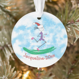 PERSONALIZED © Christmas Holiday Lady Runner Ornament