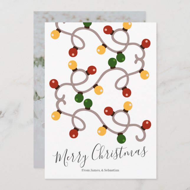 Personalized Christmas Holiday Lights Photo (Front/Back)