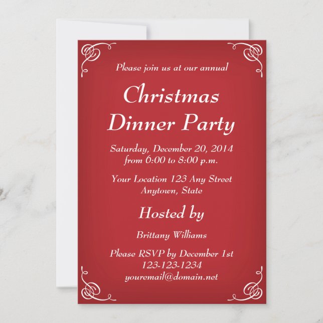 Personalized Christmas Holiday Party Invitations (Front)