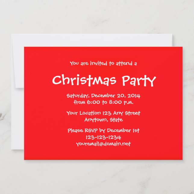 Personalized Christmas Holiday Party Invitations (Front)