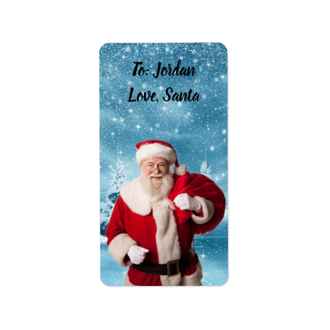 Personalized Christmas Holiday Santa Gift Tags (Front)