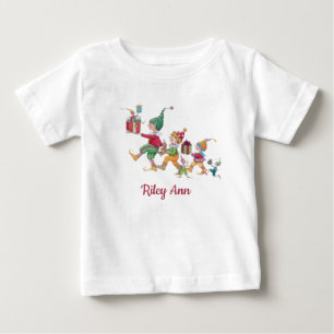 Personalized Christmas Holiday White Baby T-Shirt