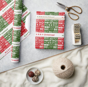Personalized Christmas Holiday Wish HO! HO! HO! Wrapping Paper