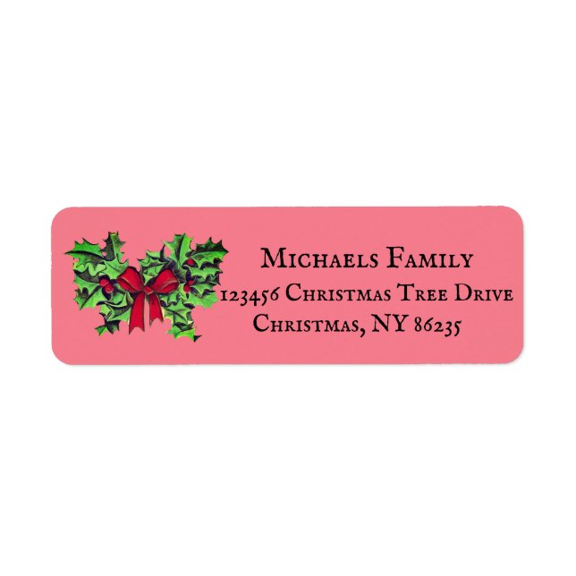 Personalized Christmas Holidays Address Labels (Front)