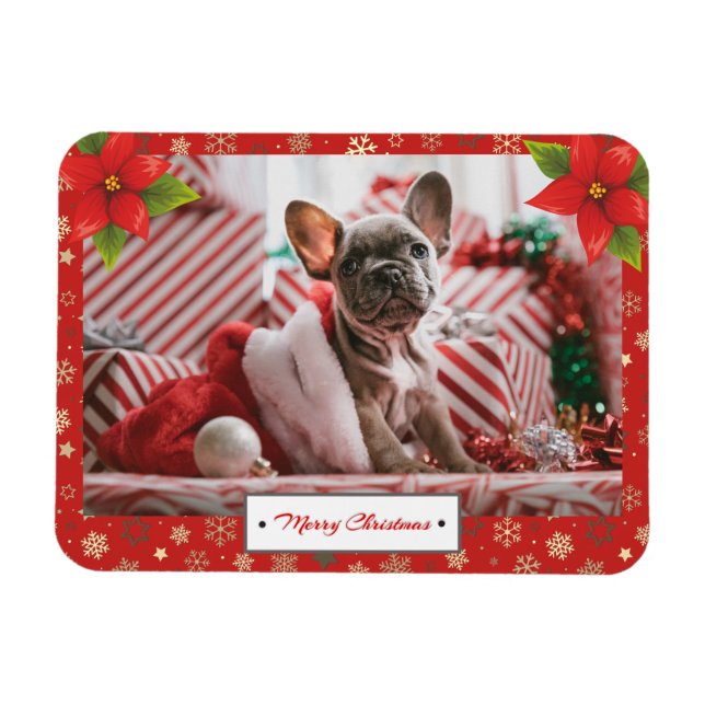 Personalized Christmas Holidays Photo Magnet (Horizontal)