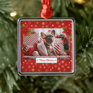 Personalized Christmas Holidays Photo Metal Ornament