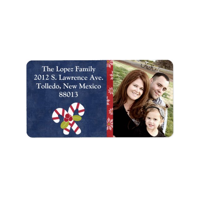 Personalized Christmas Holly on Cand Mailing Label (Front)