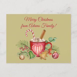 Personalized Christmas Hot Chocolate Mug Postcard