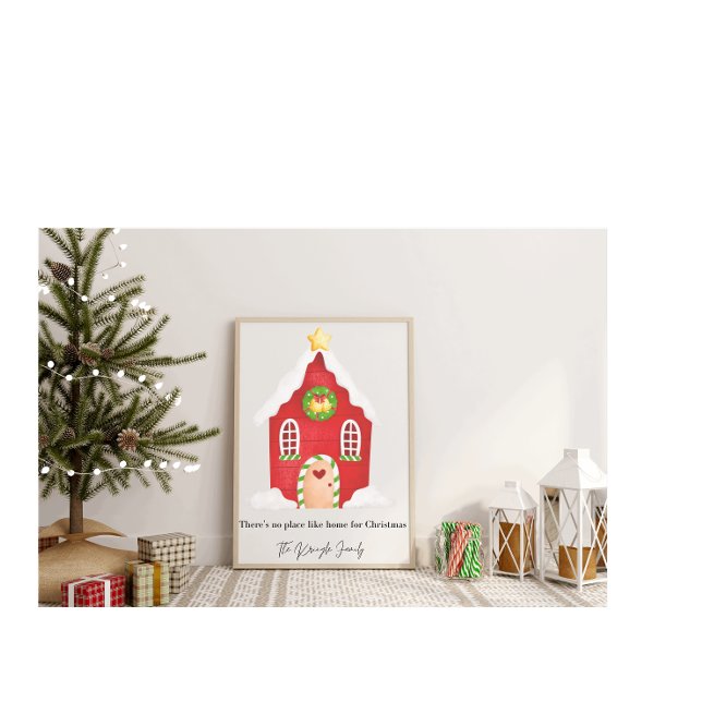 Personalized Christmas House Family Name Art Print (Creator Uploaded)