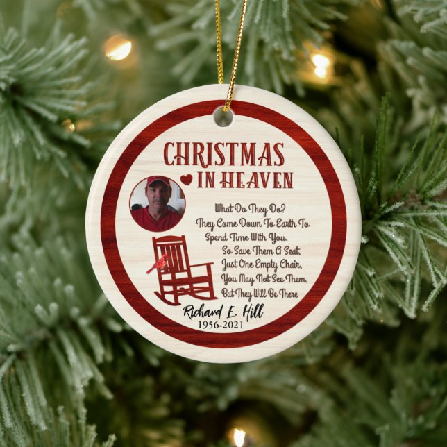 Personalized Christmas In Heaven Ceramic Ornament (Tree)