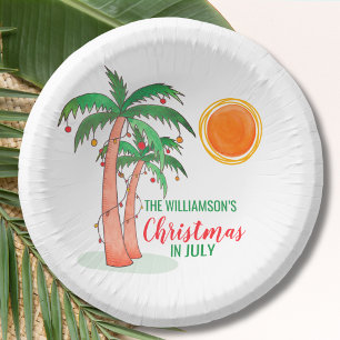 Personalized Christmas in July Party Paper Bowl Plate