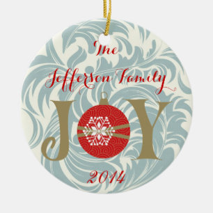 Personalized Christmas JOY Family Ornament