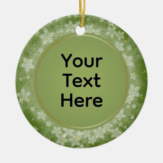 Personalized Christmas Keepsake Ceramic Ornament (Front)