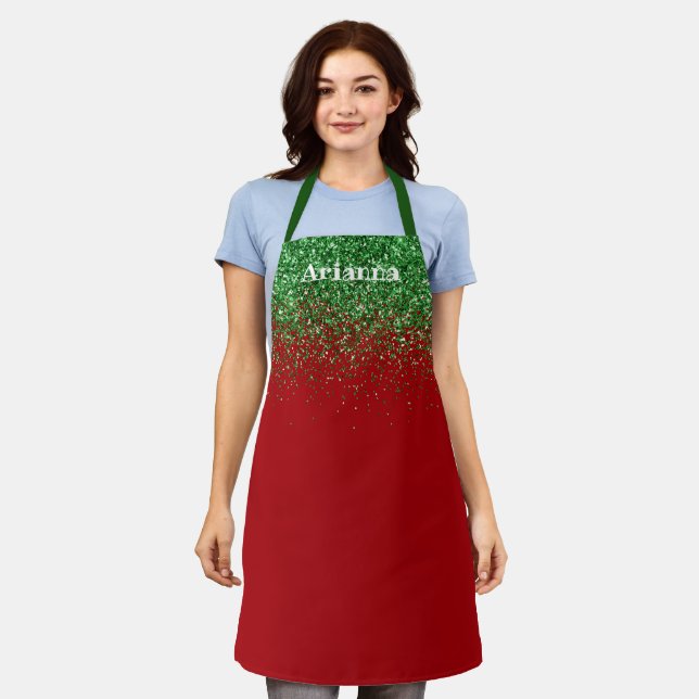 Personalized Christmas Kitchen Apron (Worn)