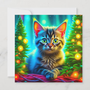 Personalized Christmas Kitten and Christmas Trees