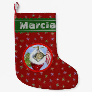 Personalized Christmas Kitten Small Christmas Stocking