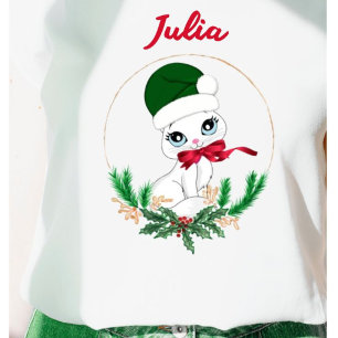 Personalized Christmas kitty – Festive holiday T-Shirt