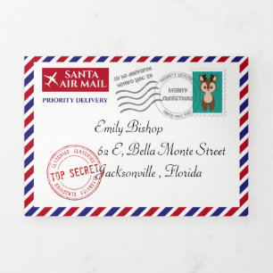 Personalized Christmas letter from Santa Claus Tri-Fold Card