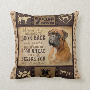 Personalized Christmas, Life Is Better With Boxer Throw Pillow