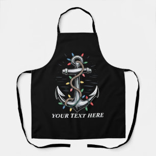 Personalized Christmas Lights Boating Sailing  Apron