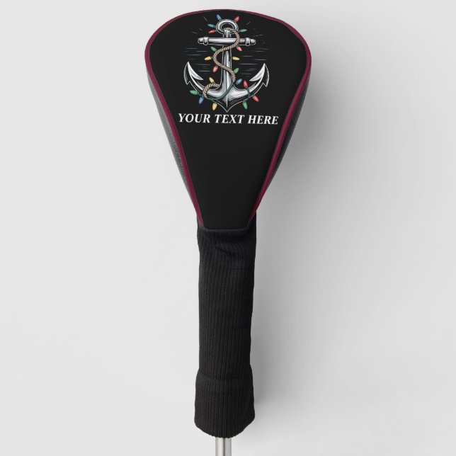 Personalized Christmas Lights Boating Sailing  Golf Head Cover (Front)