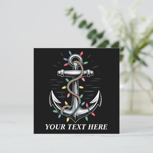 Personalized Christmas Lights Boating Sailing  Invitation (Standing Front)