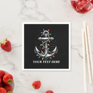 Personalized Christmas Lights Boating Sailing Napkin