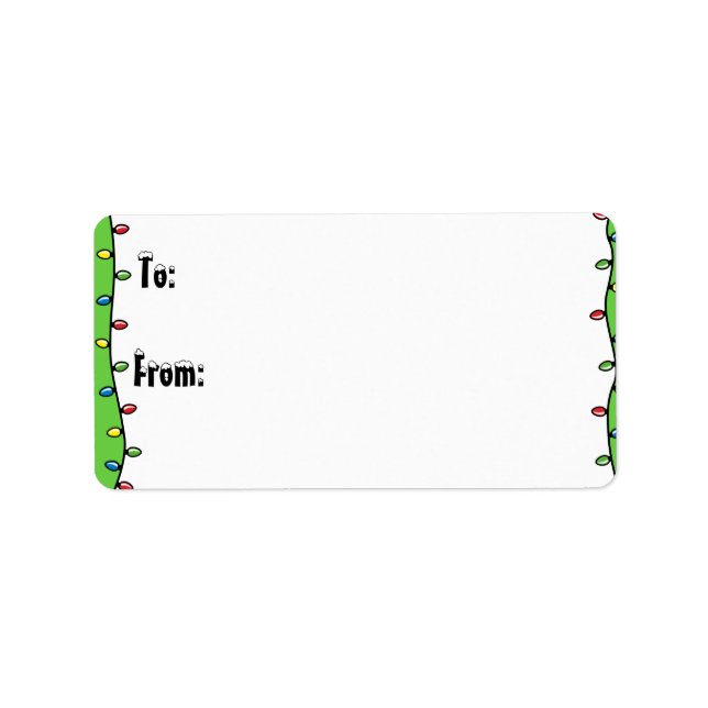 Personalized Christmas Lights Holiday Gift Tags (Front)