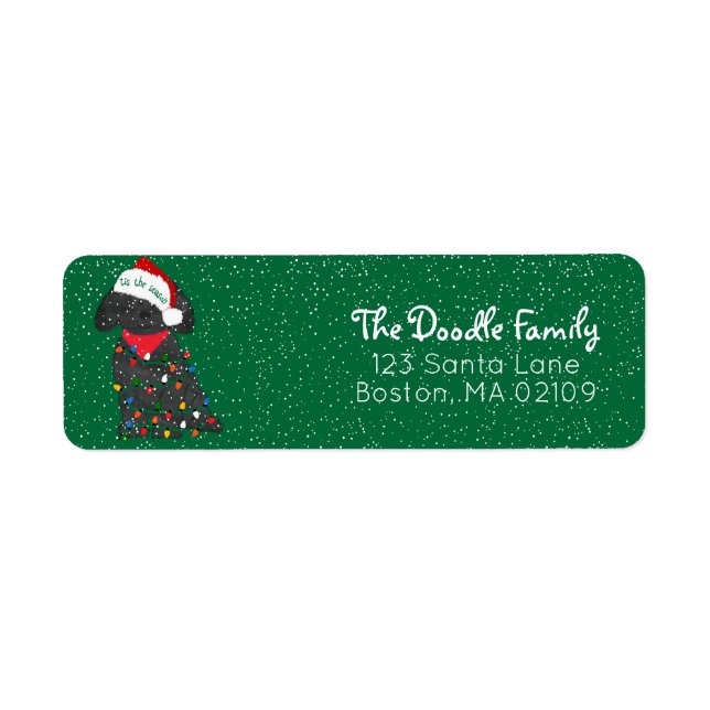 Personalized Christmas Lights Labradoodle Address (Front)