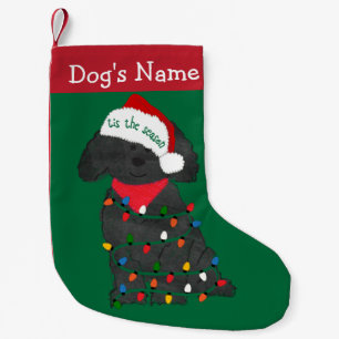 Personalized Christmas Lights Labradoodle Small Christmas Stocking