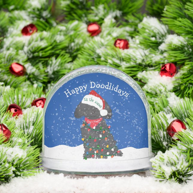Personalized Christmas Lights Labradoodle Snowglobe (Christmas)