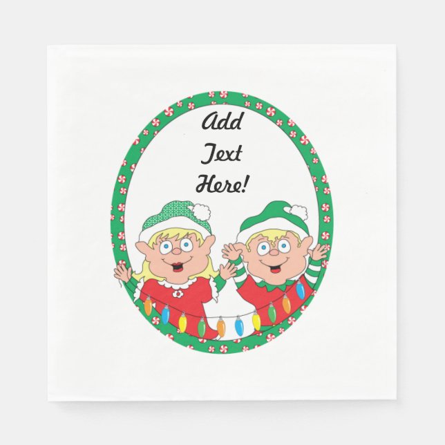Personalized Christmas Luncheon Napkin (Front)