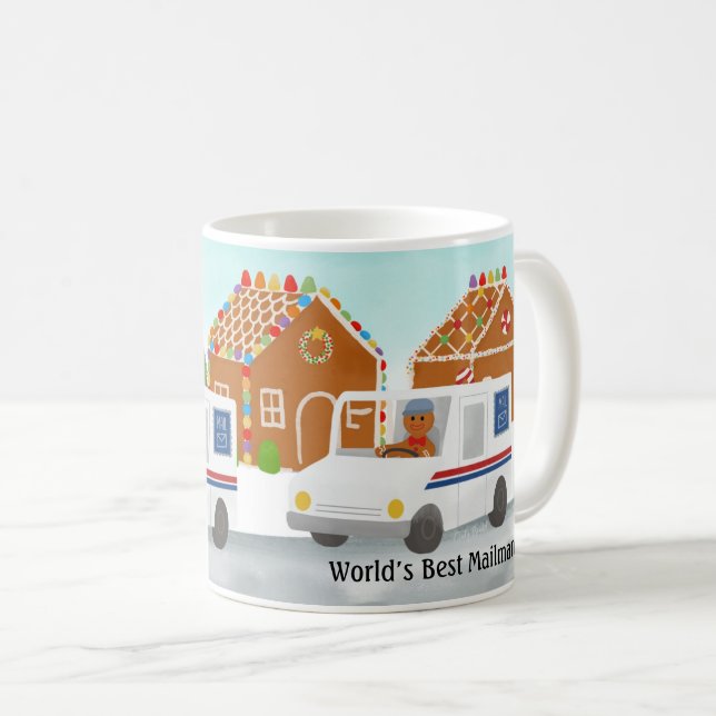 Personalized Christmas Mailman Mail Lady Postal Coffee Mug (Front Right)