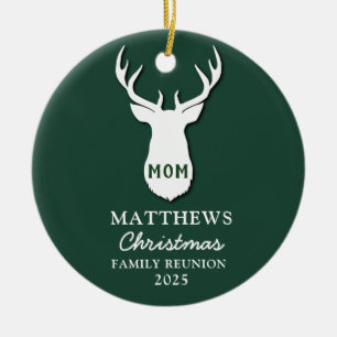 Personalized Christmas Matching Family Reunion Mom Ceramic Ornament