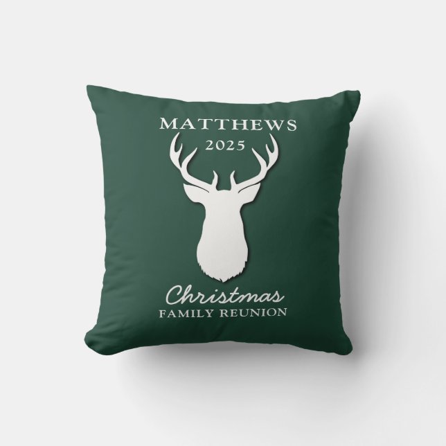 Personalized Christmas Matching Family Reunion Mom Throw Pillow (Front)