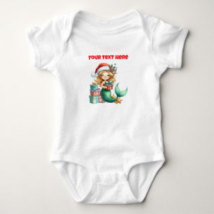 Personalized Christmas Mermaid Baby's Bodysuit