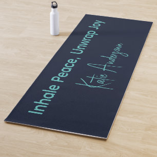 Personalized Christmas Midnight Blue Icy Blue Glow Yoga Mat