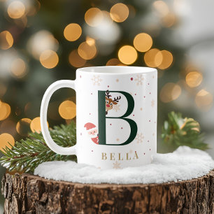 Personalized Christmas Monogram B Mug