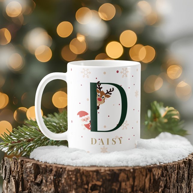 Personalized Christmas Monogram D Mug (Creator Uploaded)