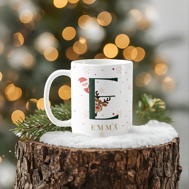 Personalized Christmas Monogram E Mug (Créateur téléchargé)