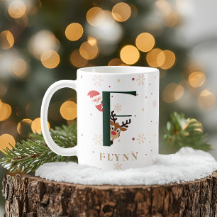 Personalized Christmas Monogram F Mug