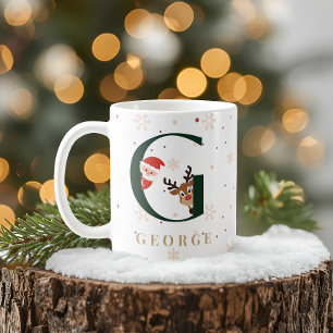 Personalized Christmas Monogram G Mug