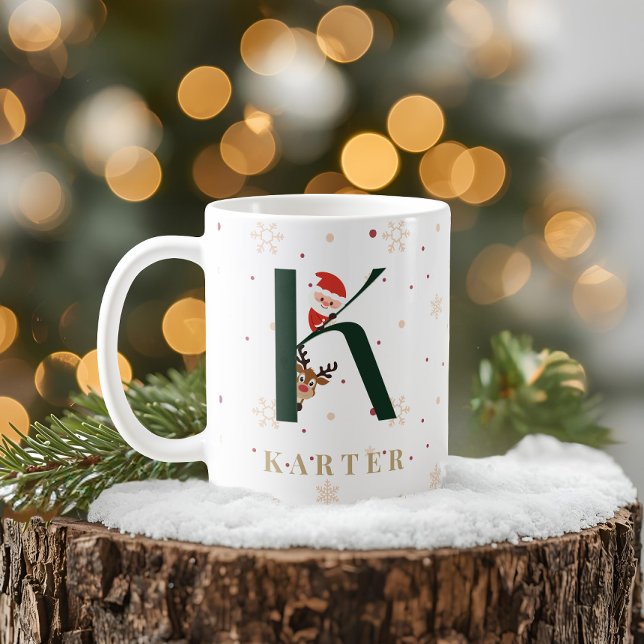 Personalized Christmas Monogram K Mug (Creator Uploaded)
