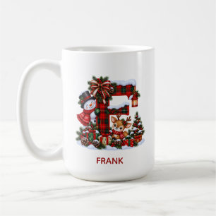 Personalized Christmas Monogram Mug Snowman Reinde